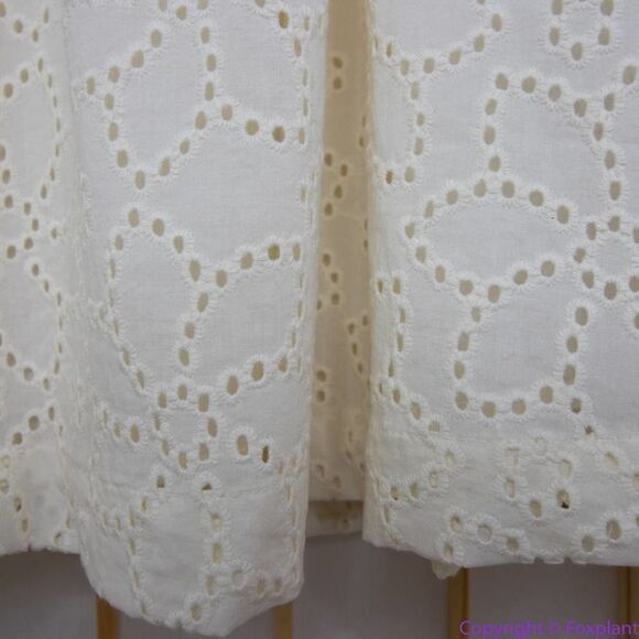 NEW Madewell Off White Eyelet Ruffle-Sleeve Mini Dress, L - Picture 14 of 16